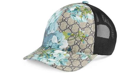 gucci blaue blumen cap|gucci canvas baseball hat.